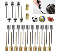 Kit d'adaptateurs de valve de vélo - Adaptateur de valve française avec boîte de tri, aiguilles de pompe à ballon en acier inoxydable robuste - Aiguilles de pompe à ballon en acier inoxydable robuste