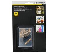 Dunlop Kit adaptateurs de valve vélo 14 pièces Compatible Presta/Schrader Noir