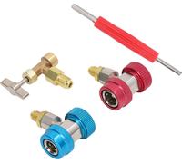 Kit d'adaptation R134A,Robinet de réservoir R134A,Raccord rapide R134A,Adaptateur de réservoir,Extracteur de valve à double tête,Kit d'installation de climatisation de voiture
