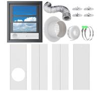 Kit d'aération de fenêtre coulissante - Kit d'étanchéité pour unité de climatisation de fenêtre | Kit d'aération de sèche-linge avec 4 plaques d'étanchéité, joints de porte coulissante de balcon, kits