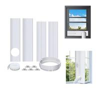 Kit D'aération Portable Pour Porte Coulissante AC - Kit De Joint De Fenêtre Coulissante Réglable - Plaque D'aération De Fenêtre - Kit De Joint De Fenêtre - Tuyau (White,43-140cm+w16|13CM interface)