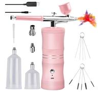 Kit d'aérographe avec compresseur, pistolet aérographe portable multi-fonctions, aérographe portable et sans fil, pour la décoration des ongles, la décoration de gâteau, le maquillage, la coloration