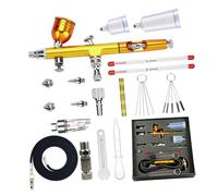 Kit d'aérographe double action avec buses de 0,2 mm, 0,3 mm, 0,5 mm, multifonctionnel à main avec tuyau d'air, kit de nettoyage léger pour peinture automobile