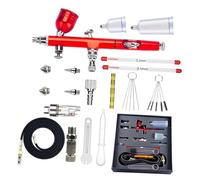 Kit d'aérographe double action avec buses de 0,2 mm, 0,3 mm, 0,5 mm, multifonctionnel à main avec tuyau d'air, kit de nettoyage léger pour peinture automobile