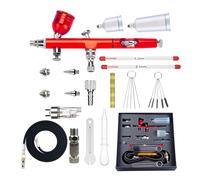 Kit d'aérographe double action avec buses de 0,2 mm, 0,3 mm, 0,5 mm, multifonctionnel à main avec tuyau d'air, kit de nettoyage léger pour peinture automobile
