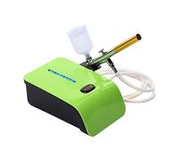 Kit d'aérographe multifonctionnel avec ensemble de brosse à air portatif de compresseur for l'artisanat de peinture Application multifonctionnelle(Green)