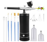 Kit aérographe portable, rechargeable, avec brosse, mini aérographe avec compresseur pour décoration d'ongles, décoration de gâteau, maquillage, modélisation de tatouage, modélisation de modèle