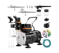 Kit d'aérographe professionnel à double Action 120W pistolet de pulvérisation électrique ensemble peinture brosse Air Art ongles tatouage maquillage modèle pulvérisateur,Stabilité élevée