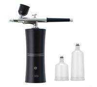Kit d'aérographe sans fil avec embout de 0,3 mm, compresseur de pression variable, 3 tasses pour peinture automobile, nail art, modélisme, pulvérisateur portable rechargeable par USB (noir A)