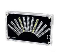 Kit d'affichage de musique LED à faire soi-même avec boîtier en acrylique, alimentation USB, panneau lumineux pour projets d'apprentissage électronique, noir (B)