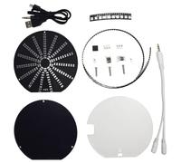 Kit d'affichage de spectre musical LED à faire soi-même avec 135 LED blanches et 10 LED RVB, visualiseur audio circulaire pour PC et MP3, panneau acrylique de 10 x 10 cm, contrôle tactile
