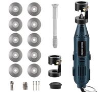 Kit d'affûtage à électrodes en tungstène pour soudage TIG 180 W avec 10 disques abrasifs, 4 tailles 4 têtes de meulage angulaires, pince d'aiguille en tungstène et 3 mandrins CNC, prise européenne