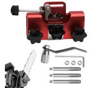 Kit d'affûtage de chaîne de tronçonneuse - Kit d'affûtage de tronçonneuse en d'aluminium avec 3 pointes - Outil portable pour affûter les chaînes avec manivelle PA