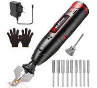 Kit d'affûtage électrique pour tronçonneuse, Affûteur de tronçonneuse sans fil avec 9 têtes d'affûtage, tête de brosse en alliage et guide d'angle, Mini meuleuse électrique portable