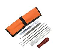 Kit d'affûtage universel pour tronçonneuse 8 pièces | Comprend une lime ronde de 5/32 3/16 7/32", une lime plate, une poignée en bois, un guide de classement