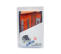 Kit d'affûtage universel pour tronçonneuse - Contient 4,0, 4,8, 5,5 mm - Pour l'affûtage des chaînes de tronçonneuse - Contient une lime ronde, des guides d'affûtage, une jauge de profondeur, une lime