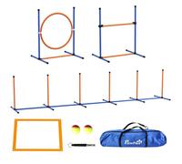 Kit d'agilité complet pour chien - slalom, anneau de saut, haies et accessoires