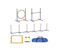 PawHut Kit d'agilité pour chien 4 pièces – slalom, anneau de saut, haies, sifflet, 2 balles, sac