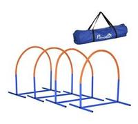 Kit D'agilité Pour Chien - 4 Arcs D'agilité, Sac De Transport - Plastique Orange Bleu