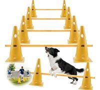 Kit d'agility pour chiens de petite taille, appareil de dressage d'agilité pour enfants, obstacles pour chevaux et parcours de chien, cône d'entrainement réglable de 23 cm de hauteur - 5 barres