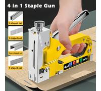 Kit d'agrafeuses manuelles 4 en 1 pour bois, tissus, meubles et feutre de toiture. Agrafeuse, 1 600 et 800 clous disponibles. Acier inoxydable