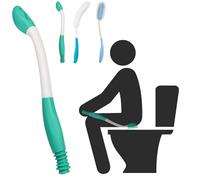 Kit d'aide aux toilettes avec long manche, brosse de baignoire antidérapante et poignée incurvée, brosse à cheveux incurvée pour personnes en surpoids, âgées et handicapées