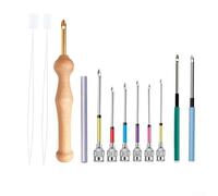 Kit d'aiguilles à broder de qualité supérieure avec manche en bois - Ensemble pour broderie à la main et artisanat au point de croix, comprend plusieurs tailles et enfile-aiguille (lot de 1)