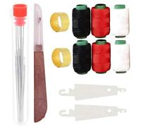 Kit d'aiguilles à coudre 37 pièces, aiguille et fil en acier à grand chas avec fil et outils 3 couleurs, kit de couture la main professionnel pour l'artisanat, la réparation, le quilting