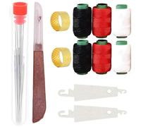 Kit d'aiguilles à coudre 37 pièces, aiguille et fil en acier à grand chas avec fil et outils 3 couleurs, kit de couture la main professionnel pour l'artisanat, la réparation, le quilting Aiguilles