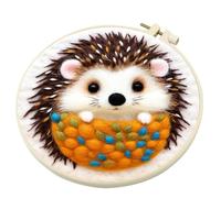 Kit d'aiguilles à feutrer, kit de feutrage aiguilleté - Arbre de Noël Hérisson, Accessoires de feutrage de Noël, Kit de feutrage aiguilleté avec cadre photo, support en mousse et chiffon en feutre