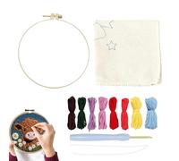 Kit d'aiguilles à poinçonner pour débutants, kit d'aiguilles à poinçonner pour tapis et tasses | Kit de dessous de verre en fil d'animaux - Cartoon Landscape Rug Tufting Coaster, Art Work Coasters