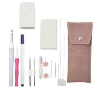 Kit d'aiguilles de poinçonnage pour débutant avec aiguille de poinçonnage pour tissu de broderie stylo enfile-aiguille ciseaux couture