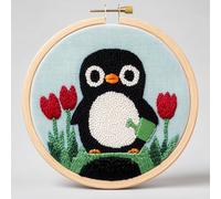 Kit d'aiguilles de poinçonnage pour débutants, adorable pingouin mignon à broder créatif, kit de couture pour adultes, idée de vacances saisonnières