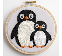 Kit d'aiguilles de poinçonnage pour débutants, adorable pingouin mignon, kit de loisirs créatifs, kit de couture de poinçon pour adultes, kits de poinçonnage pour adultes, bricolage saisonnier festif