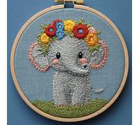 Kit d'aiguilles de poinçonnage pour débutants, éléphant mignon, kit de couture festif fait à la main pour adultes, kit de poinçonnage pour adultes, ensemble de loisirs créatifs décoratifs pour