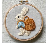 Kit d'aiguilles de poinçonnage pour débutants - Kit de broderie petit lapin mignon pour adultes, kits de poinçonnage pour adultes