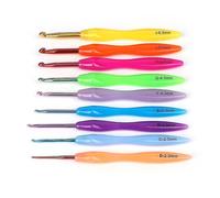 Kit D'aiguilles ¿¿ Tricoter Multicolores, Poign¿¿E En Plastique, Crochets En Aluminium, 9 Pi¿¿Ces