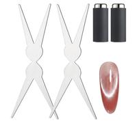 Kit d'aimants pour Nail Art (4 pièces), outil œil de chat français à double extrémité avec aimants à poignée en Silicone pour une conception précise de vernis Gel œil chat