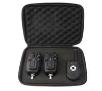 Kit d'alarme numérique sans fil pour pêche à la carpe - Sensibilité réglable - Volume sonore - Alertes LED - Pour pêche à la ligne côtière (1 + 2 alarmes)