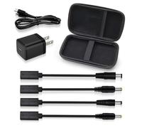 Kit d'alimentation de console de jeu rétro, chargeur rapide 9 V PD avec câbles multi-interfaces 4 en 1 et étui de rangement, compatible avec SNES/PS2/FC/SFC/SEGA MD2/MD3