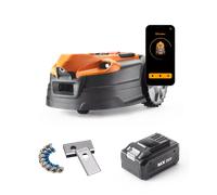 Kit d'alimentation LawnMaster AMD18i-800 Plus - Tondeuse robotisée MX 24 V à vision et recharge automatique, compatible avec une application - avec batterie de rechange et lames