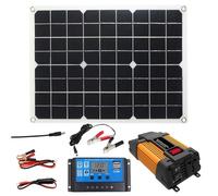 Kit d'alimentation solaire multifonction, 12 V, noir, panneaux solaires monocristallins flexibles, régulateur de charge 30 A, kit d'alimentation solaire 12 V