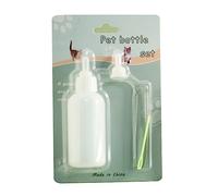 Kit d'allaitement pour chiot - Bouteille de lait de 56,7 g - Ligne d'étalonnage transparente - En silicone - Ouvre-trou de mamelon - Brosse de nettoyage 4 pièces