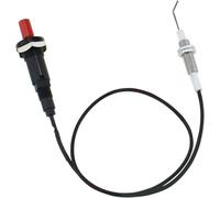 Kit d'allumage piézo à bouton-poussoir avec fil de 50,8 cm - Allumage à gaz universel de rechange pour barbecue, foyer, four et chauffage, générateur d'étincelles facile à installer (noir)
