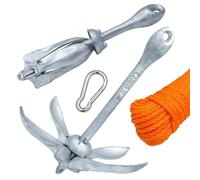 Kit d'amarrage Ancre à parapluie avec sommet flottant de 30 m et mousqueton pour kayak pneumatiques (2,5 kg.)