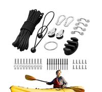 Kit D'amarrage De Canoë Kayak Avec Crochets De Taquet De Corde De Poulie | Le Kit D'amarrage Tout-en-un Comprend Une Poulie, Une Corde, Un Taquet, Des Œillets, Des Crochets À Clip, Des Écrous
