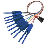 Kit d'analyseur logique à 10 broches avec crochet de câble équipé de ressorts et de clips rétractables pour des tests électriques stables (bleu)