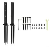 Kit d'ancrage de réparation de poteaux de clôture en acier, piquets métalliques résistants à la rouille pour renforcer les poteaux en bois inclinés, boîte aux lettres (2 pièces)