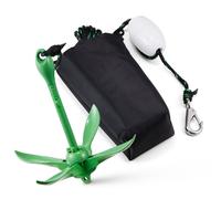 Kit d'ancrage pour kayak, 3,5 lbs - Kit d'ancrage pour paddle board avec 8 m de corde et bouée - Petite ancre de bateau pliable avec sac de rangement et mousqueton - Accessoires de kayak pour kayaks,