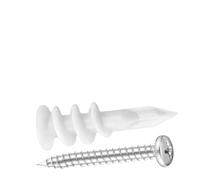 Kit d'ancrages et de vis autoperceuses for cloisons sèches n° 8, 30 chevilles murales filetées autotaraudeuses en plastique + 30 vis à tête cylindrique 4 x 30 mm